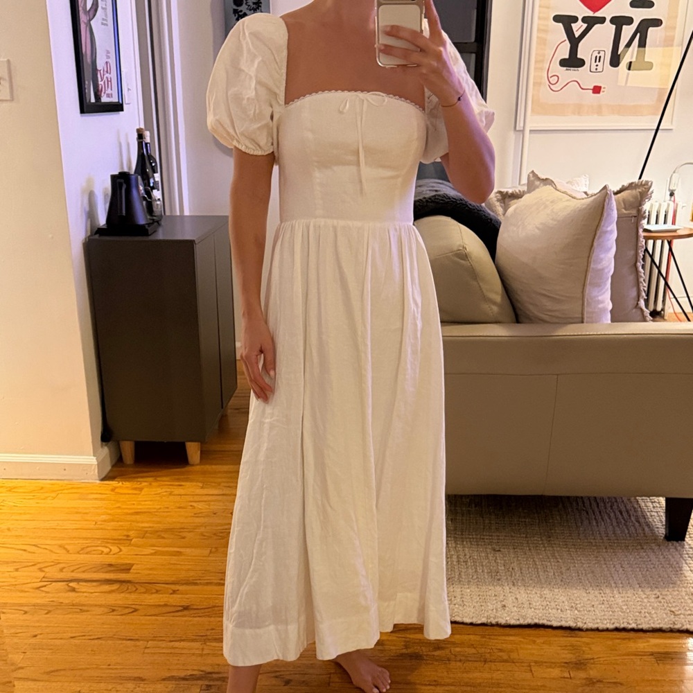 Reformation Marella Linen Midi-Dress